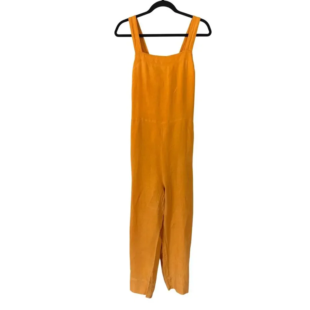 Everlane The Linen Square-Neck Jumpsuit Marigold Yellow Size 12